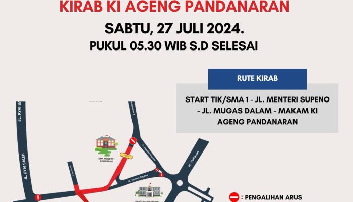 Kirab Ki Ageng Pandanaran dan Ki Ageng Pandanaran Art Festival, Penutupan Sementara Jalan Menteri Supeno dan Letjend Suprapto