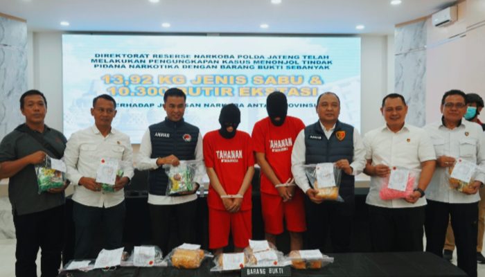 Polda Jateng Berhasil Mengungkap 13,92 Kg Sabu dan 10.300 Butir Ekstasi di Semarang