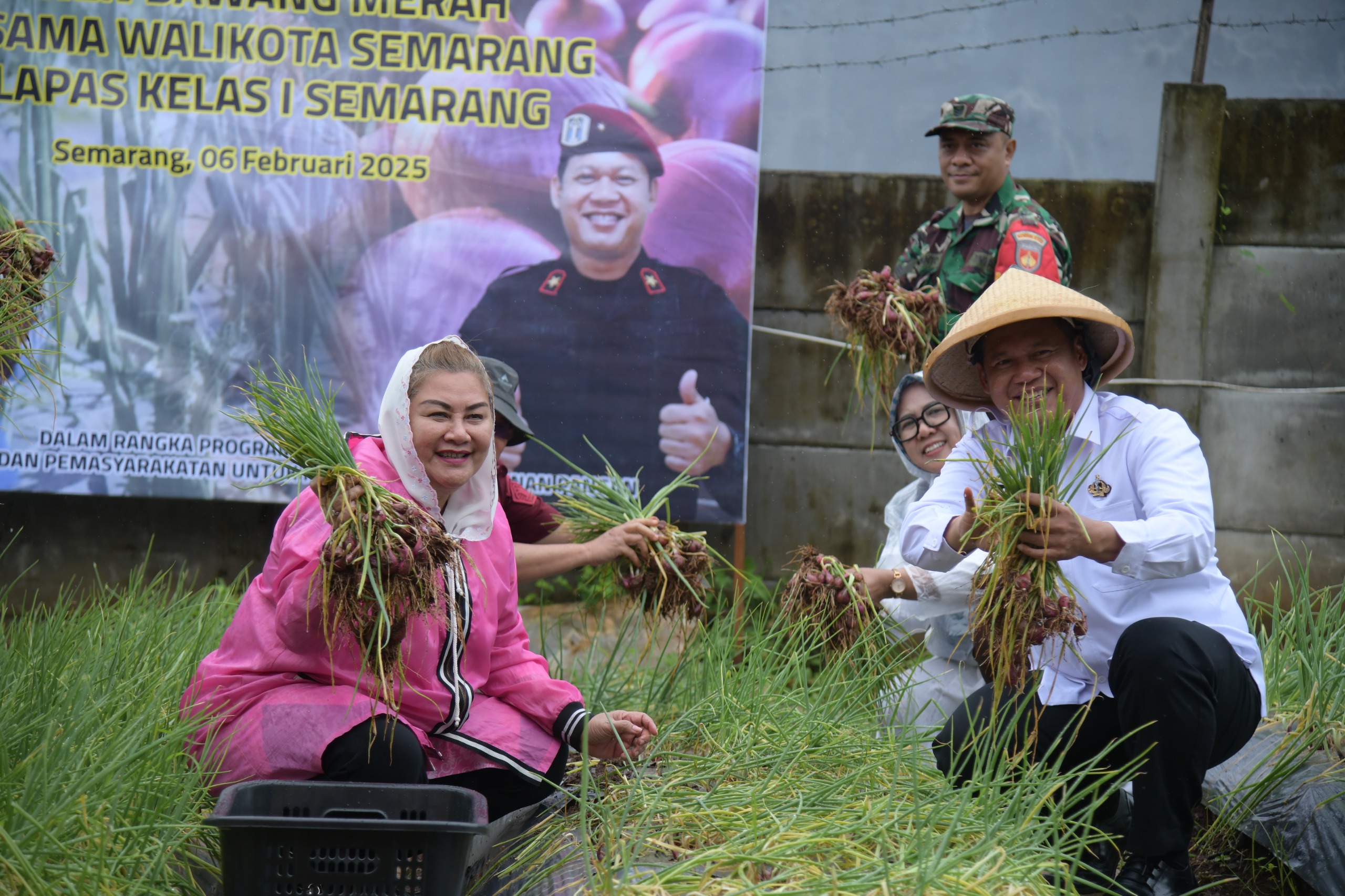 Bersama Warga Binaan Lapas, Mbak Ita Panen Bawang Varietas Bima Brebes