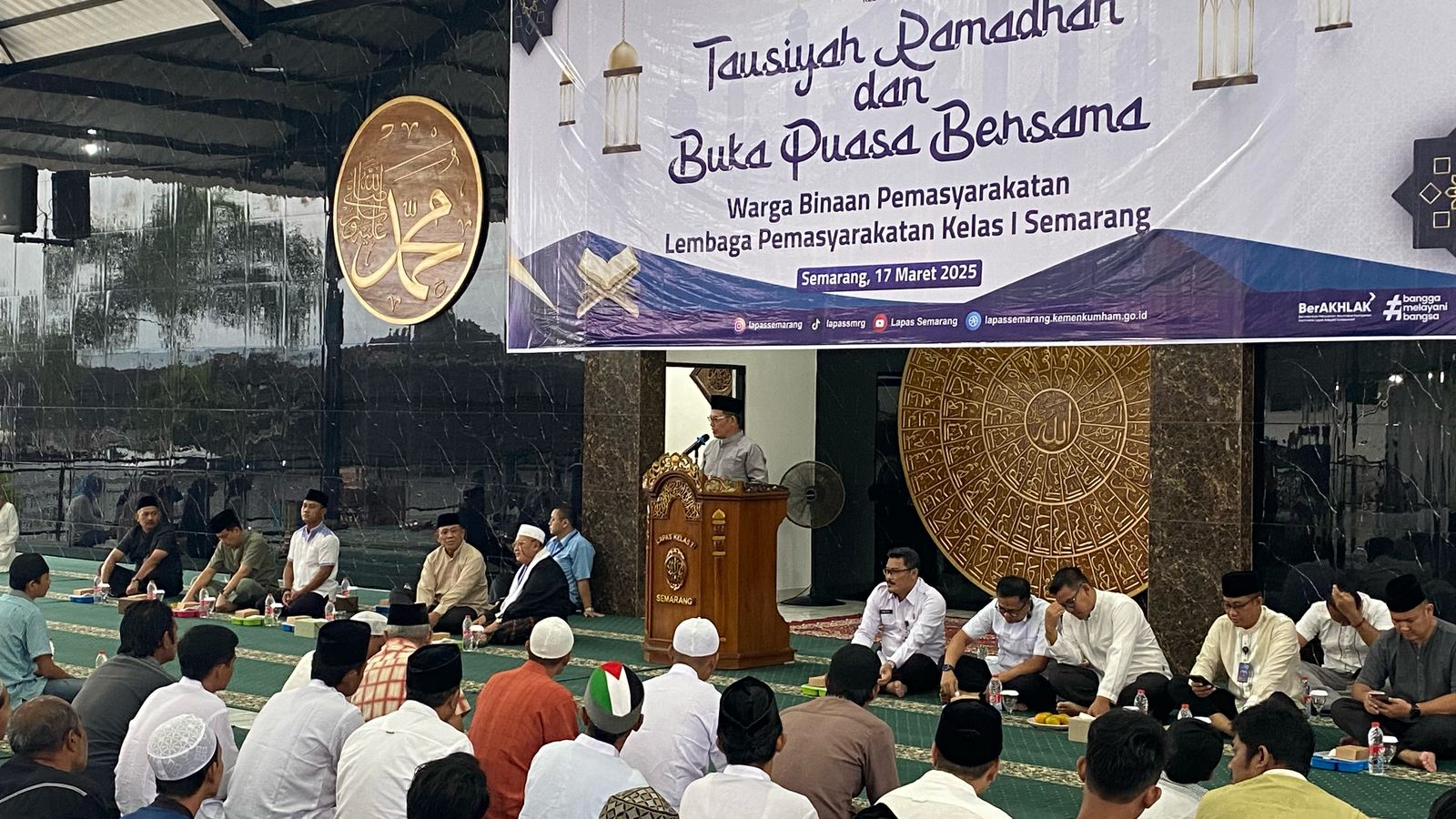 Perdalam Keimanan Warga Binaan, Lapas Kelas Satu Semarang Gelar Tausiah Ramadhan dan Buka Bersama