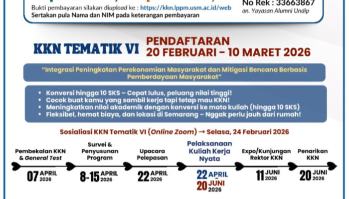 Universitas Semarang Buka Pendaftaran KKN Tematik VI, Mahasiswa Bisa Konversi Hingga 10 SKS