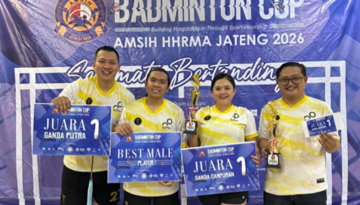 Badminton Cup AMSIH HHRMA Jateng 2026 Jadi Ajang Silaturahmi Para Hotelier